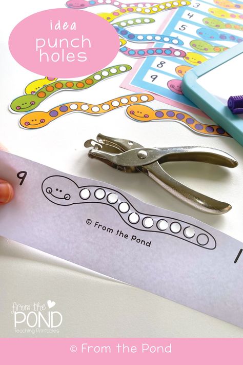 Hole Punch Activities, Ideas For Kindergarten, Making Ten, From The Pond, Kindergarden Activities, Learning Support, Kindergarten Centers, Classroom Printables, Teaching Preschool