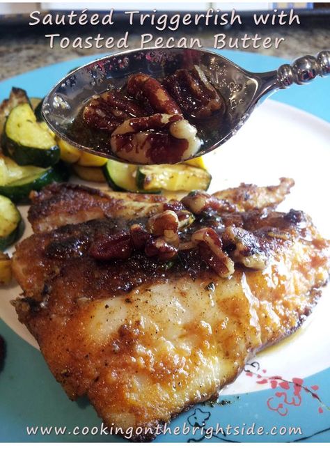 Trigger Fish Recipes, Triggerfish Recipe, Trigger Fish Recipe, Fish Marinades, Beachy Food, Ceviche Recipe Fish, Poached Fish Recipes, Butter Fish Recipe, Trigger Fish