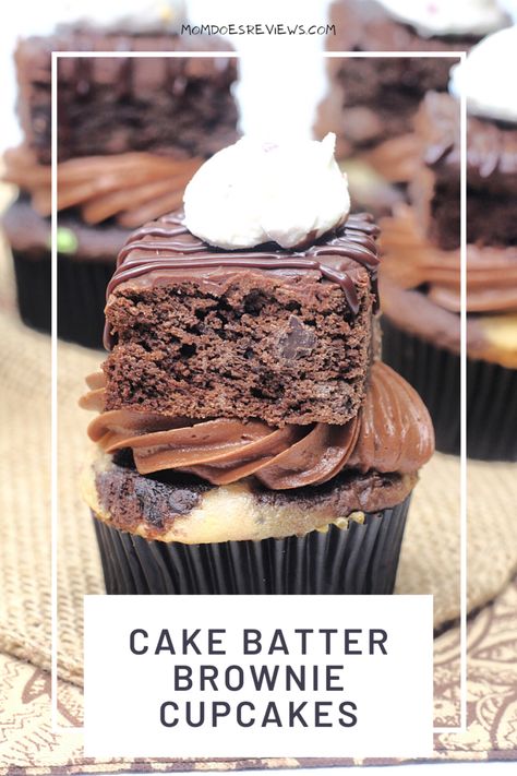 Extreme Cake Batter Brownie Cupcakes #recipe #cupcakedecorating #sweettreats Chocolate Cupcakes Decoration, Homemade Vanilla Frosting, Extreme Cakes, Triple Chocolate Cake, Funfetti Cake Mix, Cupcake Decorating Tips, Butter Cupcakes, Chocolate Fudge Brownies, Brownie Cupcakes