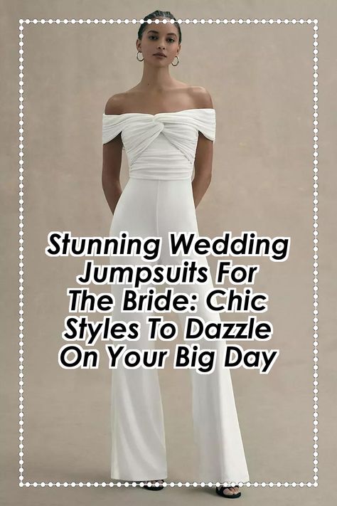 Discover the elegance of wedding jumpsuits for the bride with our curated collection of stunning styles. From sleek silhouettes to intricate detailing, these chic designs offer a modern twist on traditional bridal wear. Perfect for the fashion-forward bride, our selection ensures you’ll dazzle on your big day while enjoying comfort and confidence. Explore the latest trends and find the perfect wedding jumpsuit that reflects your unique style and personality. Bridal Jumpsuit The Bride, Wedding Jumpsuit The Bride, Wedding Jumpsuits, Bridal Games, Jumpsuit Fitted, Bridal Jumpsuit, Wedding Jumpsuit, Jumpsuit Chic, Walking Down The Aisle