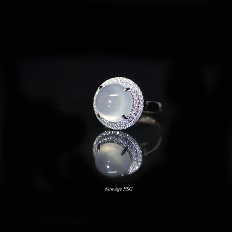 Meet the new classic! Photo: Ice Jade Cabochon set in 18k white gold ring with diamonds Jade Design, Classic Photo, Premier Jewelry, Raw Crystal Jewelry, Cuff Jewelry, Cabochon Ring, Cabochon Pendant, Moonstone Jewelry, Fancy Jewelry