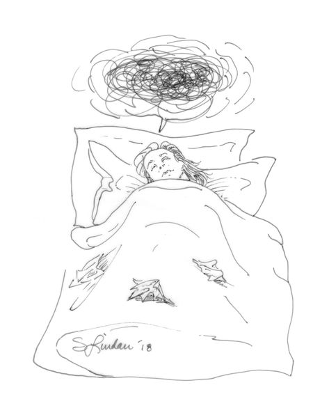 Sick In Bed Illustration, Person Laying In Bed Drawing Reference, Sickness Drawing, Lying In Bed Drawing, Sick In Bed Aesthetic, Sleep On Bed, Dreaming Drawing, Sleeping Art, Weird Thoughts