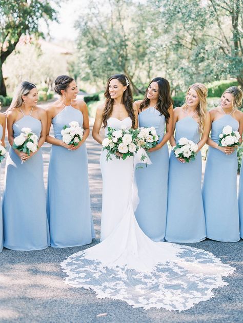 Light Blue Bridesmaid Dresses Long, Bridesmaid Dresses Long Blue, Maroon Bridesmaid, Casual Bridesmaid, Light Blue Bridesmaid Dresses, Light Blue Bridesmaid, Yellow Bridesmaid, Spaghetti Strap Bridesmaids Dresses, Blue Chiffon Dresses