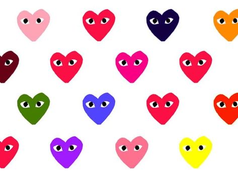 Download Colorful CDG Hearts Wallpaper | Wallpapers.com Cdg Heart Wallpaper, Cdg Heart, Comme Des Garcons Heart, Heart Wallpaper, Comme Des Garcons, Laptop, Nail Art, Not Found, Nail Arts