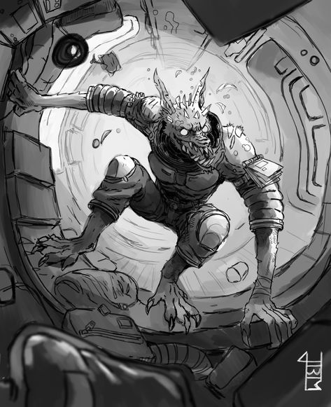 ArtStation - Space Werewolf Space Werewolf, Cool Werewolf, Houston We Have A Problem, Werewolf Drawing, Monster Concept Art, Outfit Design, Space Station, The Space, Houston