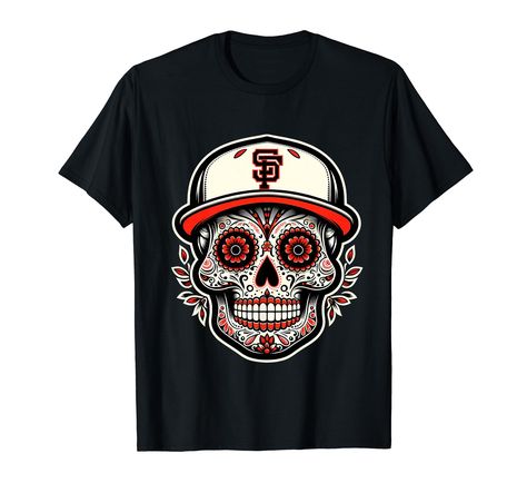 PRICES MAY VARY. Lightweight, Classic fit, Double-needle sleeve and bottom hem Day Of The Dead, The Dead, Sugar Skull, Branded T Shirts, Top Styles, San Francisco, Fashion Branding, T Shirts, T Shirt