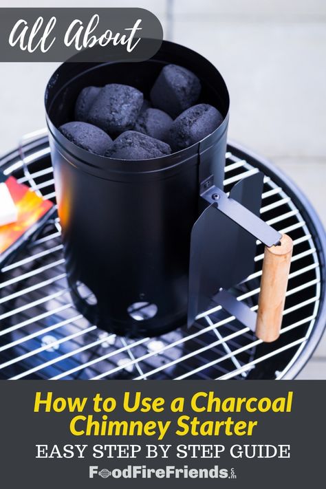 A black charcoal chimney starter sitting on the grates of a kettle grill Grilling Recipes Charcoal, Diy Chimney, Bbq Techniques, Bbq Chimney, Charcoal Chimney, Grilling Guide, Keto Carnivore, Charcoal Briquettes, Charcoal Bbq Grill