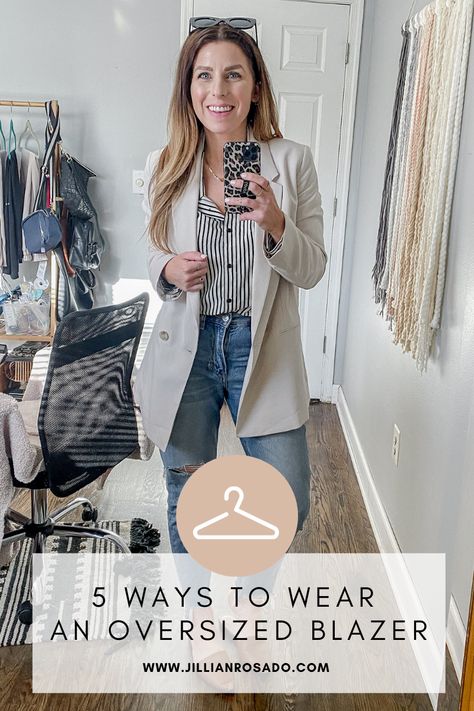 Neutral Blazer Outfit Women, Spring Blazer Outfits 2023, Cream Oversized Blazer Outfit, Styling An Oversized Blazer, Oversized Beige Blazer For Work, How To Style An Oversized Blazer, Styling Oversized Blazer, Oversized White Blazer Outfit, Creme Blazer Outfit