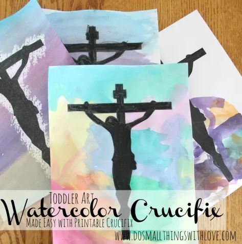 Good Friday Crafts, Painting Silhouette, Lenten Activities, Crucifix Art, Catholic Schools Week, Catholic Crafts, Religious Crafts, Catholic Kids, Church Crafts