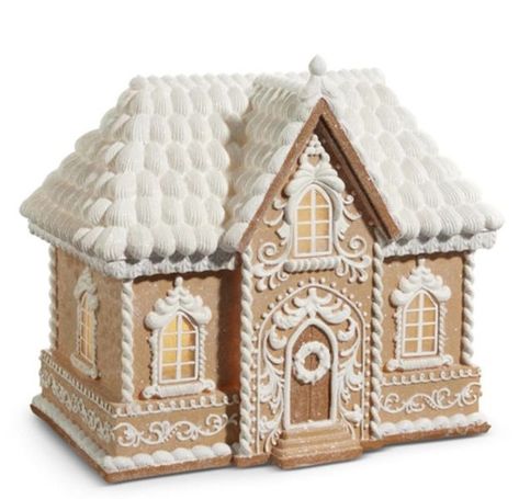 Brown And White Christmas, Wood Gingerbread House, Gingerbread House Frosting, Puts Houses, White Gingerbread House, Gingerbread House Patterns, Ginger Bread House Diy, Gingerbread House Template, Ginger House