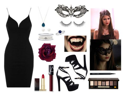 "Katherine Pierce inspired costume" by one-direction-outfits-of-the-day ❤ liked on Polyvore featuring Rare London, Bobbi Brown Cosmetics, GUESS, NARS Cosmetics, Kevyn Aucoin, Ippolita, BERRICLE, Lagos and Blue Nile Vampire Birthday, Vampire Diaries Costume, Katherine Pierce Outfits, Ideal Aesthetic, Vampire Halloween Costume, Vampire Diaries Outfits, Vampire Clothes, Hot Halloween Outfits, Clever Halloween Costumes