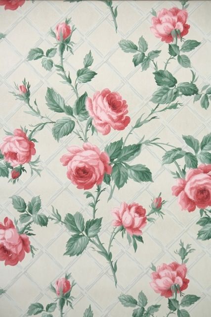 Vintage Wallpaper pink roses Floral Wallpaper Vintage, Antique Wallpaper, Vintage Flowers Wallpaper, Wallpaper Accent Wall, Wallpaper Vintage, Retro Wallpaper, Vintage Bathroom, Decoupage Paper, Floral Background