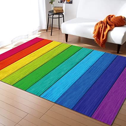 Amazon.com: Multicolor Vintage Retro Rural Farm Wood Grain Area Rug 5'x8',Outdoor Indoor Extra Large Carpet Runner for Kids Teen Girls Boys Bedroom,Living Room,Bathroom,Classroom,Rainbow Color Washable Area+Rug : Home & Kitchen Washable Area Rug, Living Room Bathroom, Boys Bedroom, Rainbow Color, Room Bathroom, Carpet Runner, Outdoor Indoor, Teen Girls, Bedroom Living Room