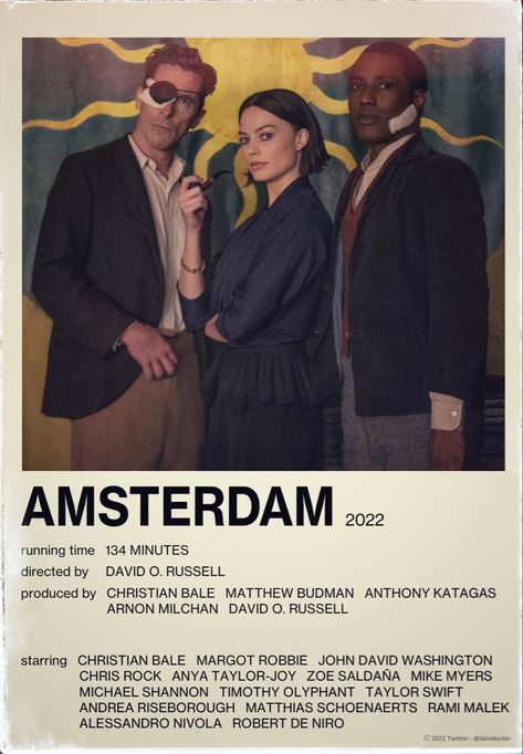 Amsterdam Movie Poster, Amsterdam Movie, Matthias Schoenaerts, Michael Shannon, Next Friday, Timothy Olyphant, Polaroid Poster, Chris Rock, Zoe Saldana