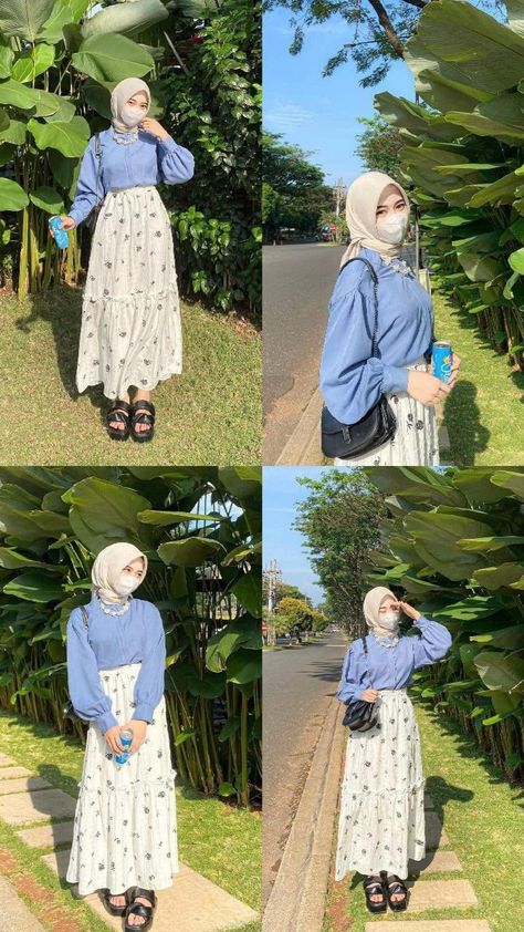 Green Ootd Vintage Hijab, Outfit Ke Kampus, Kuliah Outfit, Ootd Hijab Style, Ootd Simple, Rok Outfit, Ootd Poses, Outfit Hijab Casual, Campus Outfit