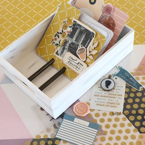 ARTFUL LEIGH: Crate Paper Memorydex Cards in a Farmhouse Style Box: Gratitude Memory Dex Box Diy, Memdex Cards, Memorydex Ideas, Rolodex Ideas, Memorydex Cards, Rolodex Art, Rolodex Cards, Cards Tutorial, Paper Decorations Diy