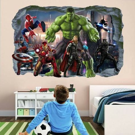 avengers wall stickers Avengers Wall Art, Captain America Spiderman, Avengers Wall, Superhero Wall Decals, Avengers Room, Basketball Bedroom, Superhero Wall, Avengers Superheroes, Peel And Stick Vinyl