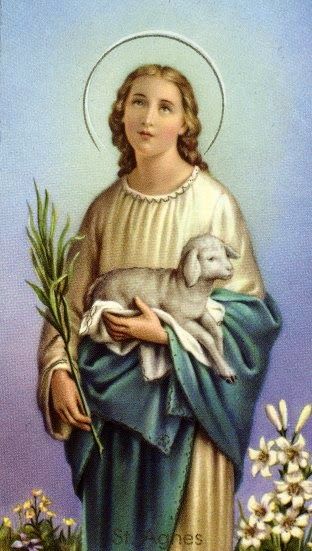 Saint Agnes, Maria Goretti, Vintage Holy Cards, St Agnes, All Saints Day, Catholic Art, Patron Saints, Roman Catholic, Catholic Faith