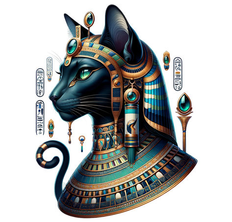 tep into the mystical world of Ancient Egypt with our captivating Bastet design! Whether you're drawn to the feline grace of this ancient goddess or seeking a symbol of protection and prosperity, this design is sure to enchant with its timeless elegance and sacred symbolism. Bastet Goddess Drawing, Bastet Goddess Art, Anubis And Bastet, Bast Goddess, Lioness Goddess, Egyptian Bastet, Bastet Tattoo, Bastet Goddess, Egyptian Goddess Art