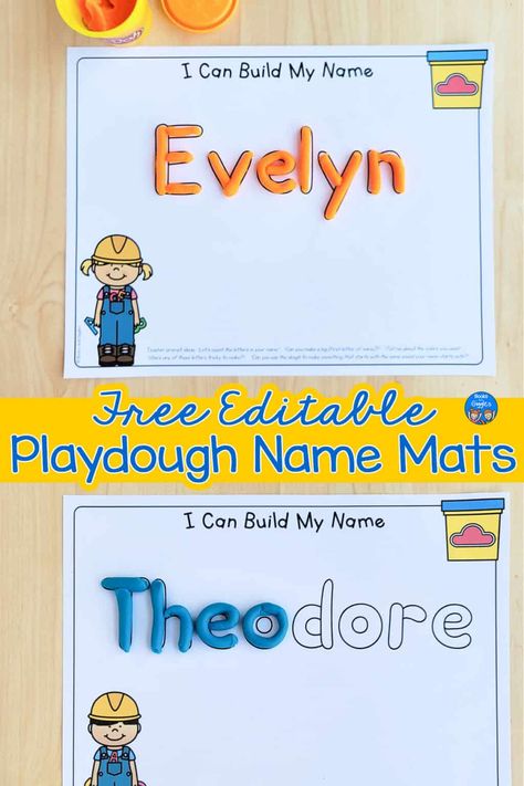 Free Name Mats Preschool Names, All About Me Preschool, Early Literacy Activities, Spell Your Name, Alphabet Recognition, Name Crafts, Playdough Mats, Name Activities, Preschool Lessons