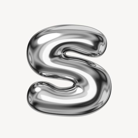 h alphabet, 3D chrome metallic | Free Photo - rawpixel Chrome Font Alphabet, Chrome Bubble Font, Chrome Typography, Chrome Font Photoshop, Editing Pngs, 3d Chrome Letters, H Alphabet, Alphabet 3d, 3d Chrome