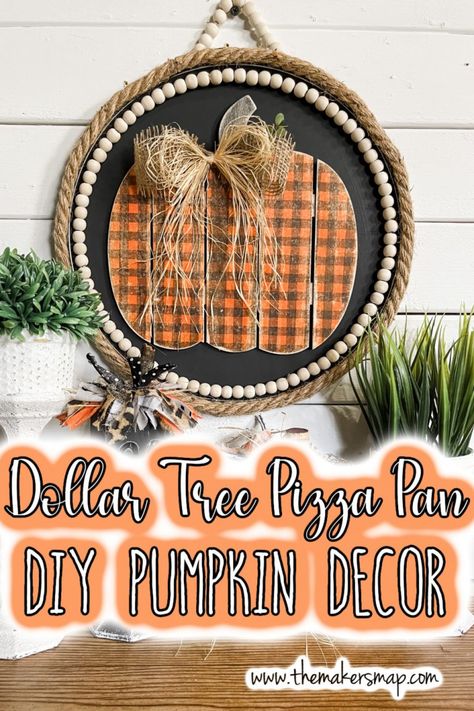 Fall Pizza, Dollar Tree Fall Decor, Dollar Tree Fall Decor Diy, Diy Pizza, Fall Decor Diy Crafts, Pizza Pans, Fall Decor Dollar Tree, Dollar Tree Fall, Pizza Pan