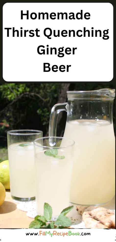 Homemade Thirst Quenching Ginger Beer for those very hot summer days. Homemade ginger beer with healthy ginger and lemon juice. drinks, colddrinks, gingerbeer, homemade, recipes, healthy, nonalcoholic, Ginger Beer Recipe Nonalcoholic, How To Make Ginger Beer, Non Alcoholic Ginger Beer Drinks, Ginger Juice Recipe, Ginger Beer Drinks, Homemade Ginger Beer, Ginger Ale Recipe, Ginger Beer Recipe, Fermented Drinks