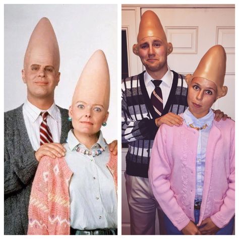 Coneheads Halloween costume Conehead Costume Diy, Coneheads Costume, Conehead Costume, Ironic Halloween Costumes, Halloween Costume Ideas Funny, Silly Costumes, Funniest Halloween Costumes, Halloween Costume Funny, Memes Costumes Ideas