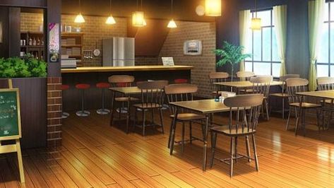 Gacha Club Cafe Background, Big Cafeteria, Gacha Cafe Background, Anime Backgrounds Cafe, Cafeteria Background, Cafe Background, Gacha Backgrounds Outside, Anime Houses, Restaurant Background