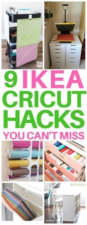 Genius hacks every Cricut crafter needs! Seriously, combining two of my favorite things: Cricut and Ikea!! Love these budget friendly ideas for craft supply organization like vinyl storage hacks, cheap DIY craft room furniture ideas and more! #cricut #ikeahacks #diy Ikea Cricut, Supply Organization, Storage Hacks Diy, Vinyle Cricut, Cheap Diy Crafts, Cricut Hacks, Cricut Supplies, Craft Room Furniture, Organize Craft Supplies