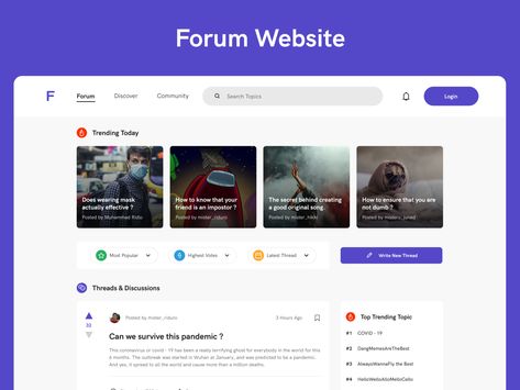 Forum Website Design, Community Website Design, Art Deco City, Cms Design, Educational Platform, Ui Website, Medical App, Wireframe Design, Community Website