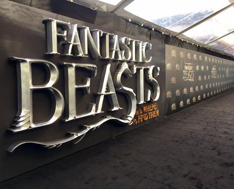 15|40 Productions on Instagram: “The Fantastic Beasts movie premiere and Press Conference in New York was awesome tonight! Our design team at 15|40 used carefully carved…” Fantastic Beasts Movie, Event Production, Event Experience, Black Carpet, Movie Premiere, Signage Design, Press Conference, Fantastic Beasts, Event Design