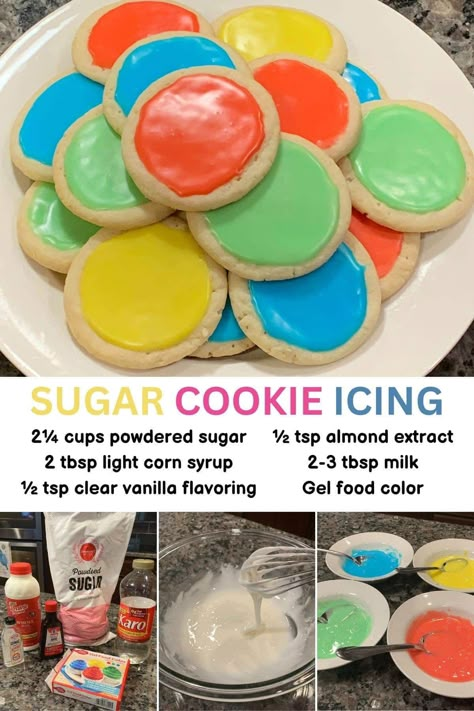 Perfect Sugar Cookie Icing in just 5 minutes! Smooth, creamy, and easy to make with or without corn syrup. Ideal for spreading, piping, and decorating your cookies flawlessly every time! #SugarCookieIcing #CookieDecorating #EasyIcingRecipe #HolidayBaking #BakingTips. Corn Syrup Glaze Icing, Homemade Sugar Cookie Icing, Easy Sugar Cookie Icing Recipe, Easy Sugar Cookie Icing, Icing For Sugar Cookies, Cookie Icing That Hardens, Gingerbread House Icing, Easy Icing Recipe, Sugar Cookie Icing Recipe