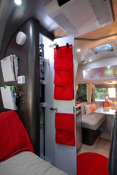 Inside the Airstream Bambi - When the kids don't camp anymore! Airstream Organization, Camp Diy, Astuces Camping-car, Camper Restoration, Airstream Basecamp, Airstream Living, Airstream Bambi, Airstream Trailers For Sale, Airstream Remodel