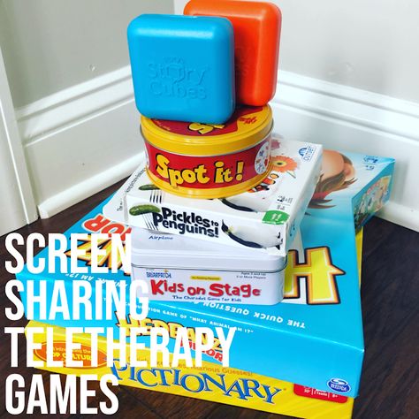 Screen Sharing Teletherapy Games | Primary Punch Play Therapy Activities, Play Therapy Techniques, Speech Therapy Games, Slp Activities, Therapy Games, Aba Therapy, Speech Therapy Materials, School Social Work, Speech Therapy Resources