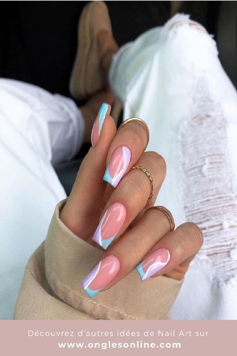 Pin en Unghii Fantastic Nails, Unghie Sfumate, Nagellack Trends, Stylish Nails Designs, Striped Nails, Dream Nails, Chic Nails, Short Acrylic Nails, Best Acrylic Nails