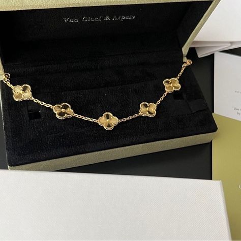 Authentic Van Cleef & Arpels Vintage Alhambra 5 Motif Bracelet (NIB) Authentic Vans, Classy Jewelry, Van Cleef Arpels, Van Cleef, Brand New, Bracelet, Van, Plus Fashion, Fashion Trends