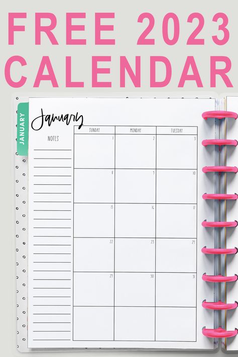 Happy Planner Calendar Printable Free 2023, 2 Page Monthly Calendar Printable Free 2023, 2 Page Monthly Calendar Printable Free, Free Happy Planner Printables, Monthly Planner Template Free Printable, Black And White Calendar, Free Monthly Planner, Free Printable Monthly Planner, Volunteer Ideas