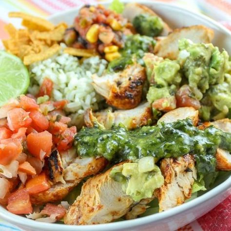 Applebee’s Southwest Chicken Bowl - The Food Hussy Applebees Southwest Chicken Bowl Recipe, South West Chicken, Southwest Chicken Bowl, Southwest Bowl, Chipotle Lime Chicken, Corn Bean Salsa, Southwest Recipes, Southwest Chicken Salad, Guacamole Ingredients