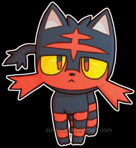 Litten Litten Pokemon, Cat Pokemon, Starter Pokemon, Fire Pokemon, Pokemon Tv, Sticker Inspo, Pokemon Sketch, Pokemon Starters, Mega Pokemon