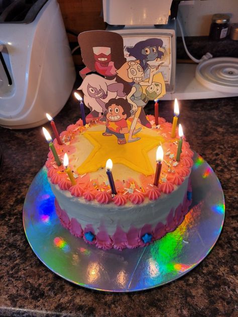 Steven Universe Cake Ideas, Steven Universe Birthday Cake, Steven Universe Party Ideas, Steven Universe Birthday Party, Steven Universe Cake, Steven Universe Birthday, Universe Cake, Buddha Birthday, Cat Ice Cream