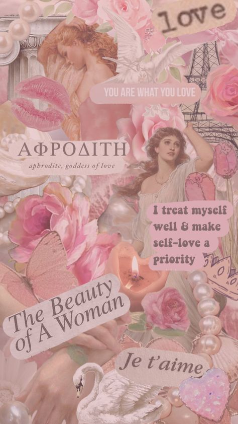 #aphrodite #aphroditeaesthetic #pink #pinkandwhite #pinkaesthetic #wallpaper #aphroditewallpaper #love #loveaesthetic #pearls #pinkwallpaper #renissance #goddess #goddessoflove Aphrodite Cabin, Freya Goddess, Evening Eye Makeup, Aphrodite Aesthetic, Aphrodite Goddess, Cute Home Screen Wallpaper, Greek Mythology Gods, Iphone Wallpaper Classy, Earthy Aesthetic