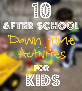 10 activities for kids of all ages to do after a long day at school. Because what mother wants grumpy, stressed out kids? After School Activities, School Age Activities, After School Care, After School Club, Daycare Activities, School Clubs, School Tips, Work Activities, Afterschool Activities