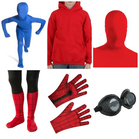 DIY Spider-Man: Homecoming Halloween Costume - HalloweenCostumes.com Blog Homemade Spider Man Costume, Spider Man Diy Costume, Diy Miles Morales Costume, Spiderman Diy Costume, Diy Spider Man Costume, Spiderman Costume Ideas, Toddler Spiderman Costume, Diy Spiderman Costume, Miles Morales Costume