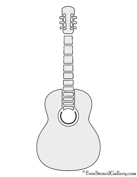 Guitar Stencil Guitar Stencil, Guitar Template, Guitar Crafts, Free Stencils Printables, Guitar Patterns, Guitar Drawing, Diy Earrings Easy, Stencils Printables, Free Stencils