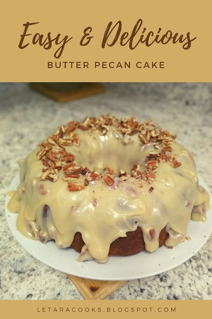 Recipes Using Butter Pecan Cake Mix Boxes, Butter Pecan Box Cake Mix Recipes, Easy Butter Pecan Cake, Butter Pecan Bundt Cake, Butter Pecan Pound Cake Recipe, Bunt Cake Recipe, Pecan Desserts, Boxed Cake Mixes Recipes, Butter Pecan Cake