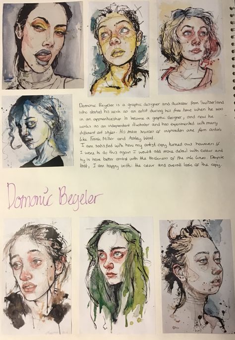 Dominic Beyeler Gcse, Dominic Beyeler Artist Research, Gcse Identity, Dominic Beyeler, Sculpture Dress, Artist Research Page, Artist Research, Sketchbook Ideas Inspiration, Portraiture Artist