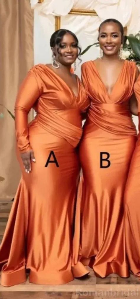 Mismatched V-neck One Shoulder Mermaid Papaya Satin Bridesmaid Dresses – RomanBridal #bridesmaiddresses #satinbridesmaiddresses #longbridesmaiddresses #bridesmaiddressesonline #bridesmaid #weddingidea 2024 Prom, Bridesmaid Dresses Online, Satin Bridesmaid Dresses, Dress 2024, Wedding Idea, Long Bridesmaid Dresses, Chest Pad, Papaya, Dress Long