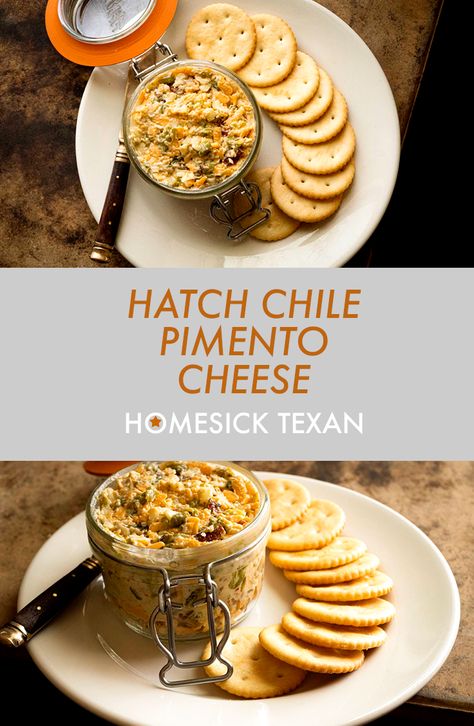 Hatch chile pimento cheese | Homesick Texan Homesick Texan, Green Chile Recipes, Pimento Cheese Recipes, Chile Recipes, Hatch Green Chile, Cheese Course, Hatch Chile, Green Chiles, Crowd Pleasing Recipes