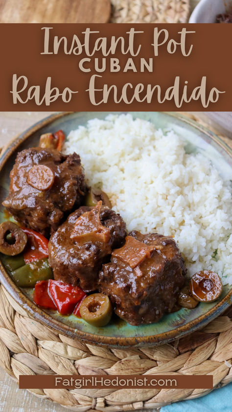 Make traditional Cuban rabo encendido (oxtail stew) in a fraction of the regular time using your Instant Pot Cuban Oxtail Recipes Instant Pot, Oxtail Recipes Jamaican Instant Pot, Ox Tails Instant Pot, Instapot Oxtail Recipes, Oxtail Recipes Southern Instant Pot, Oxtail Crockpot Recipes, Leg Quarter Recipes Instant Pot, Puerto Rican Oxtail Recipes, Spanish Oxtail Recipes